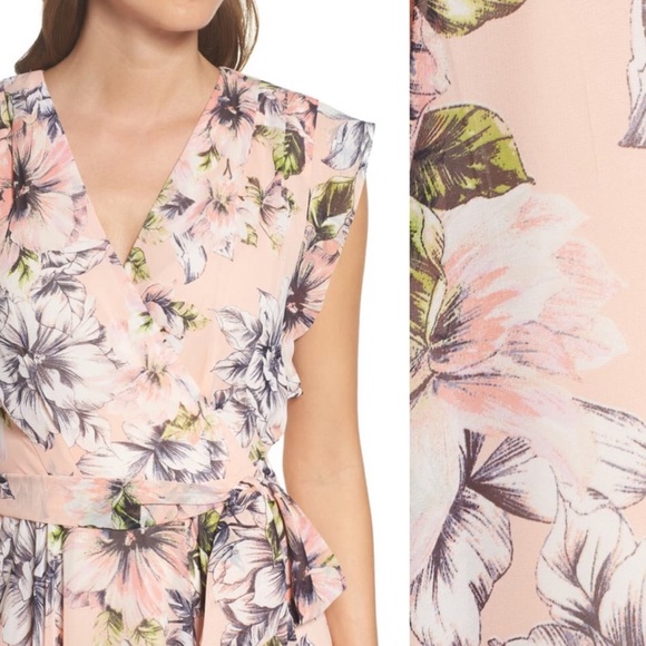 Eliza J Surplice Chiffon Floral Maxi Dress - Picture 3 of 3